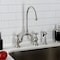 Kingston Brass Bridge Kitchen Faucet with Brass Sprayer, Brushed Nickel KS7798AXBS - alternate 6